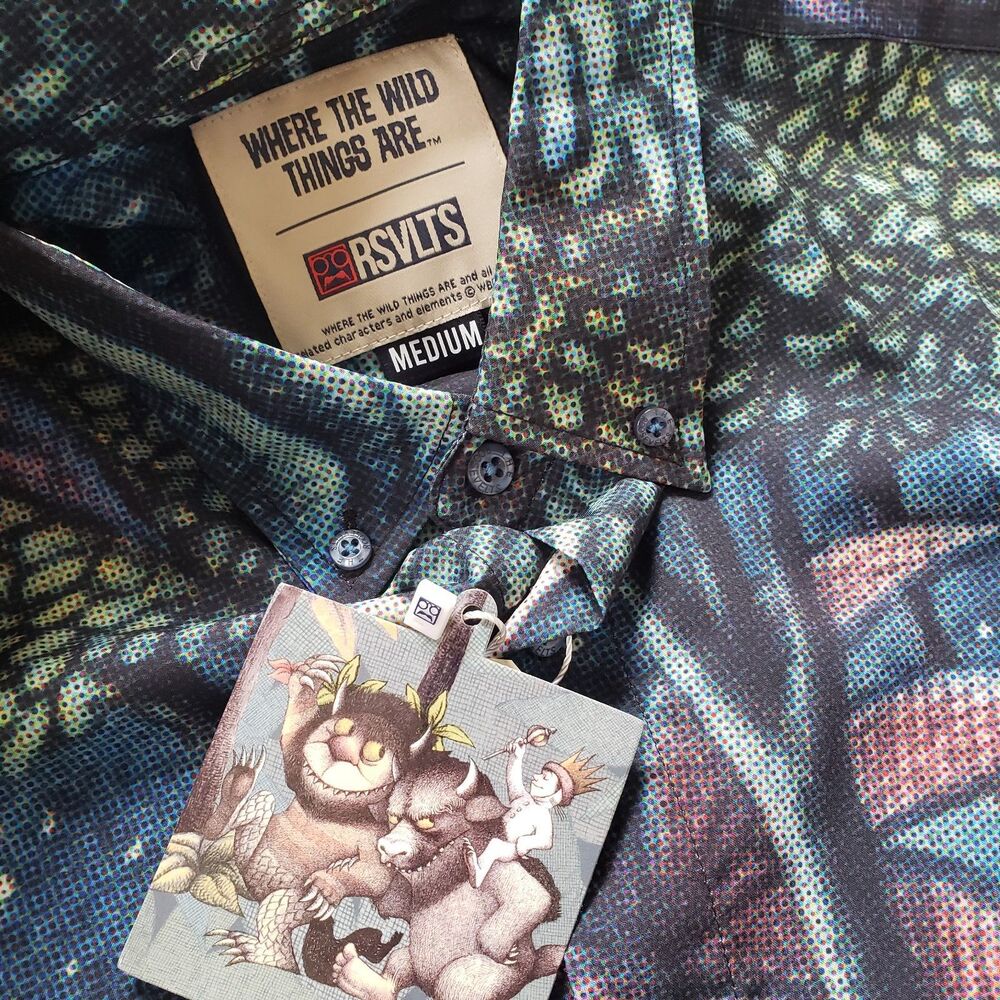 RSVLTS Where The Wild Things Are Size Medium Mens KUNUFLEX Button Shirt Howl - Picture 4 of 7